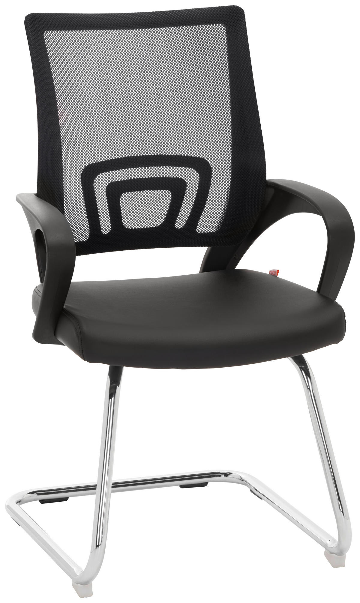 SCAUN CU BRAȚE in negru, culoare crom  - culoare crom/negru, Design, metal/textil (55/92/55cm) - Xora