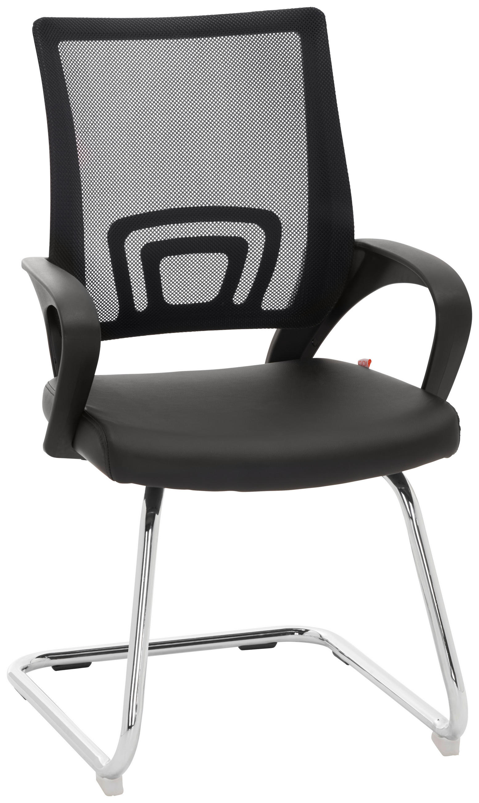 SCAUN CU BRAȚE din metal, textil, negru, culoare crom,