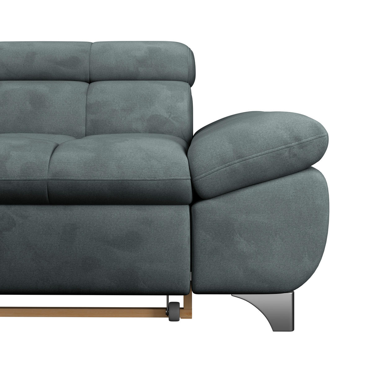 ECKSOFA Mintgrün Chenille  - Chromfarben/Mintgrün, KONVENTIONELL, Textil/Metall (234/312cm) - Livetastic