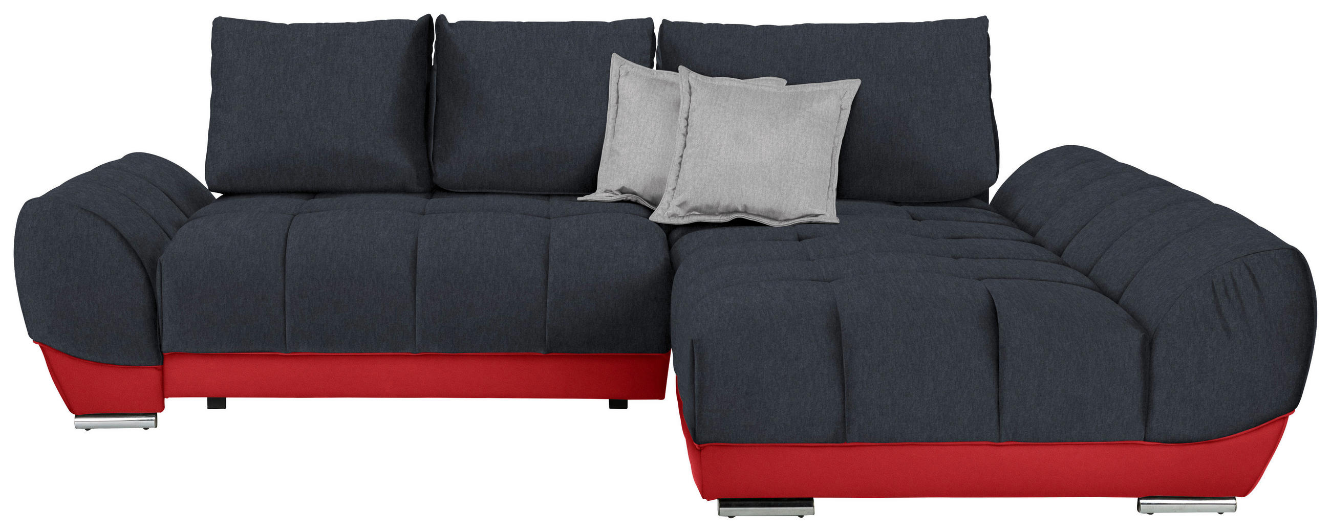 ECKSOFA Anthrazit, Rot, Hellgrau 