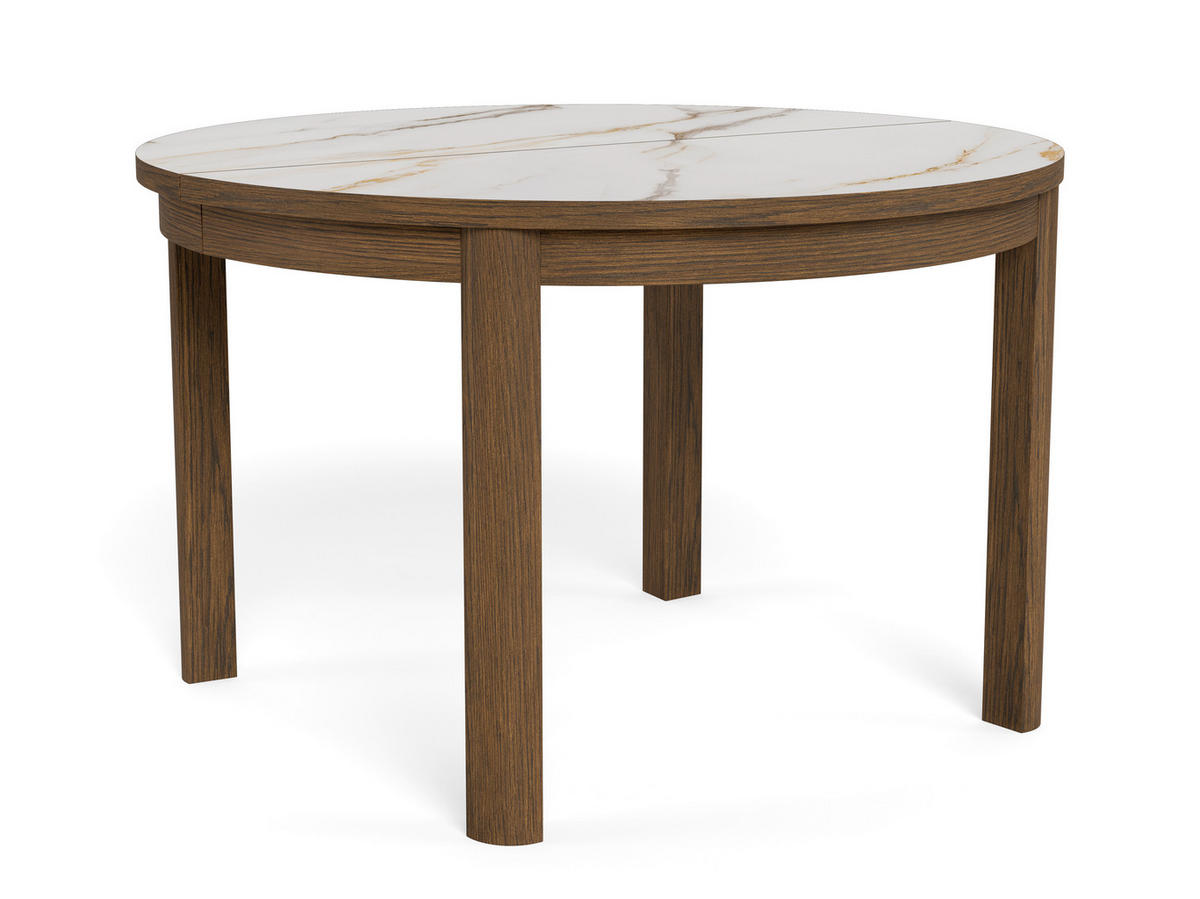 ESSTISCH in Keramik, Holzwerkstoff 120/120/75 cm  - Beige/Braun, MODERN, Keramik/Holzwerkstoff (120/120/75cm) - MID.YOU