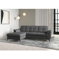 ECKSOFA ZORA E Dunkelgrau Flachgewebe  - Dunkelgrau/Schwarz, MODERN, Textil/Metall (164/262cm) - Sit & More