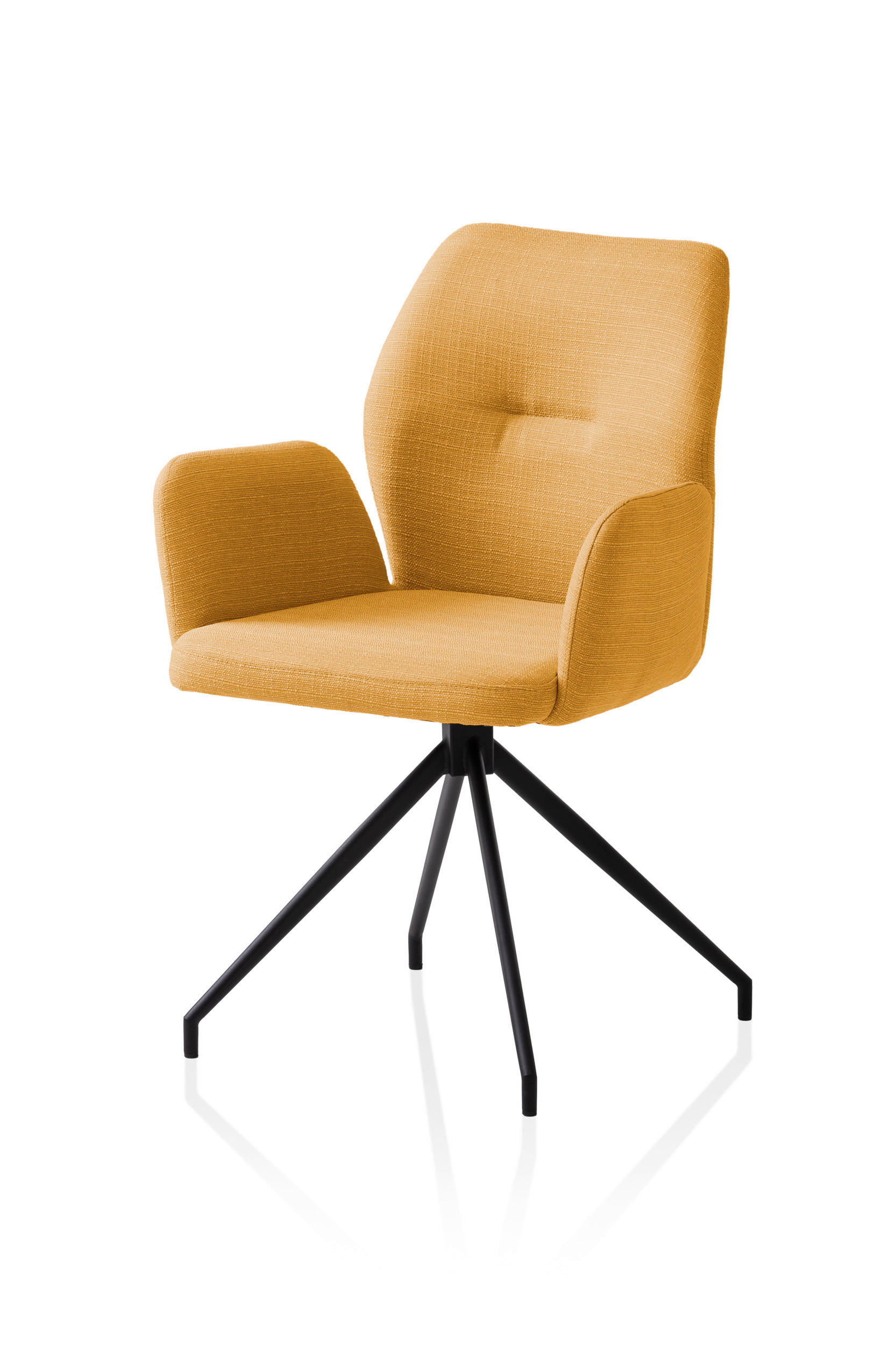 OTOČNÁ STOLIČKA, tkaná textília, žltá - čierna/žltá, Modern, kov/textil (59/88/58cm) - Livetastic