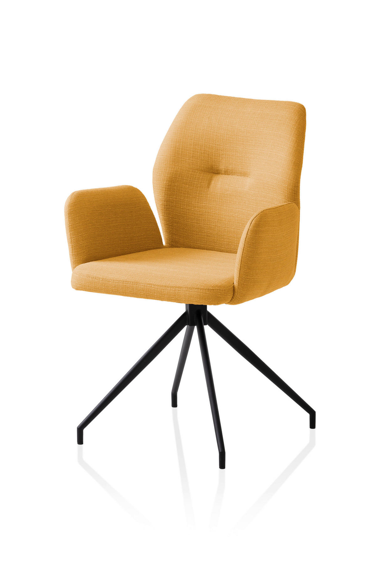 OTOČNÁ STOLIČKA, tkaná textília, žltá - čierna/žltá, Modern, kov/textil (59/88/58cm) - Livetastic