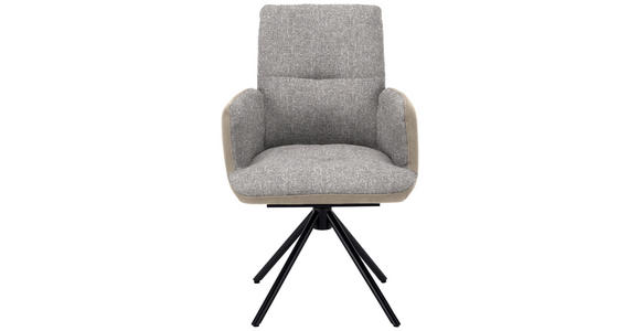 ARMLEHNSTUHL in Stahl Flachgewebe - Blau/Beige, Design, Textil/Metall (58/91/62cm) - Dieter Knoll