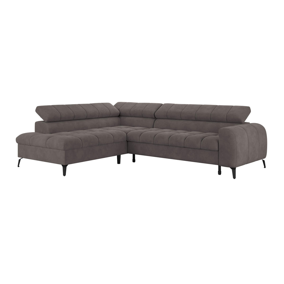 ECKSOFA in Graphitfarben  - Dunkelgrau/Schwarz, Trend, Kunststoff/Textil (203/261cm) - Livetastic