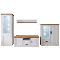 WOHNWAND Brixen  in Eichefarben, Pinienfarben  369/210/52 cm  - Eichefarben/Pinienfarben, Design, Glas/Holzwerkstoff (369/210/52cm) - Landscape