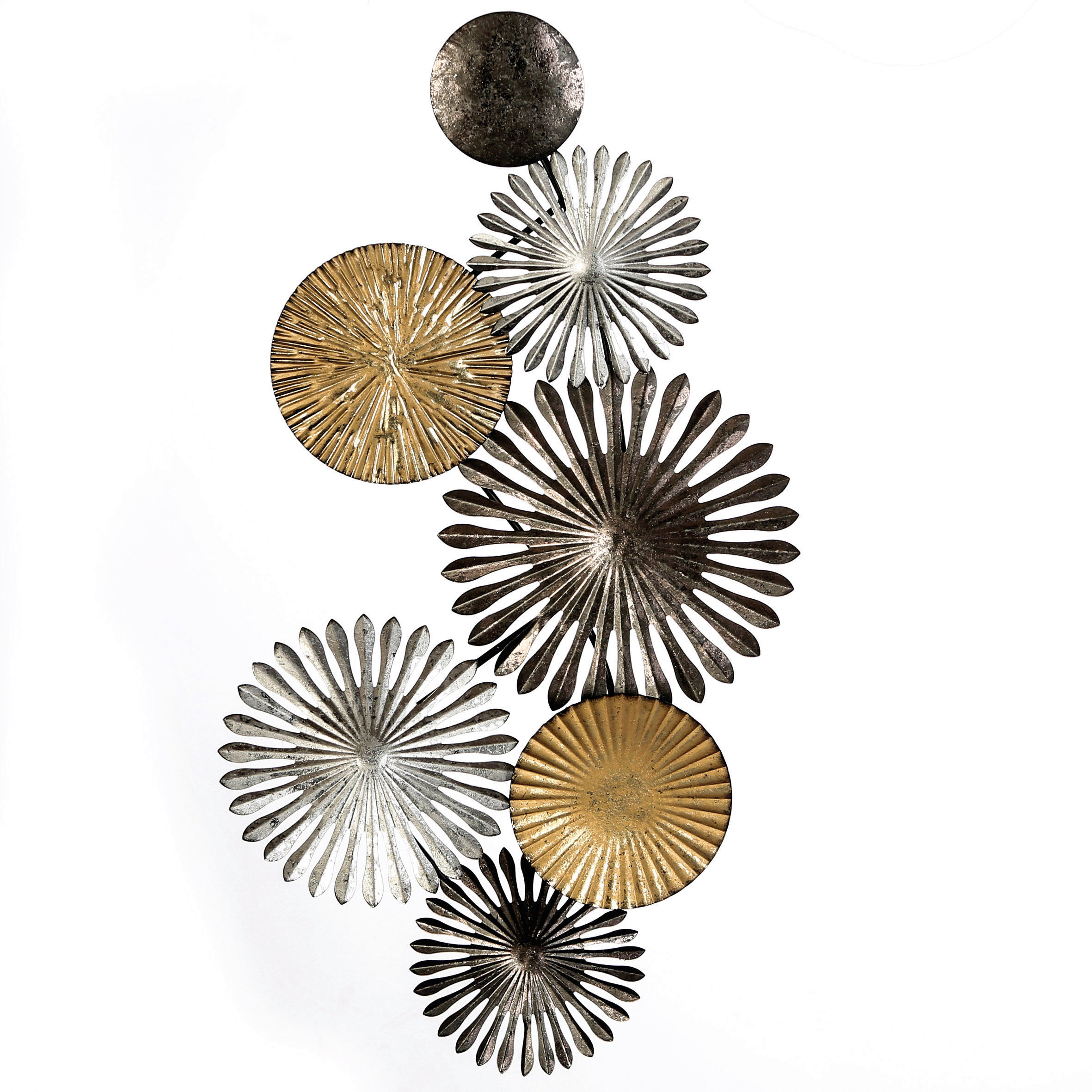 METALLBILD Blumen  - Silberfarben/Goldfarben, Basics, Metall (88/45/7cm)