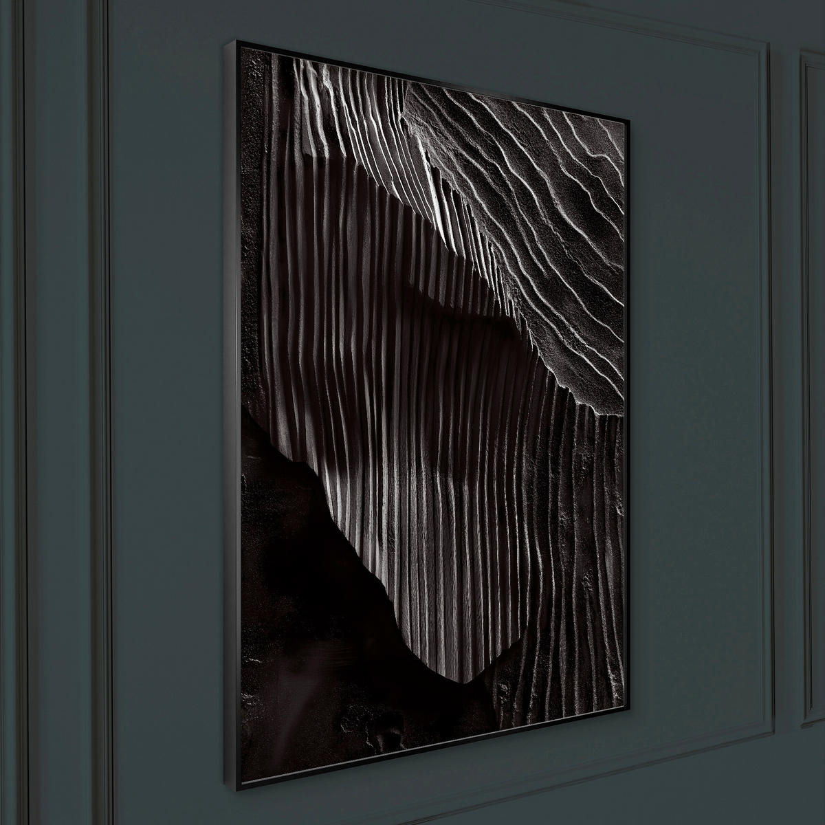 LEINWANDBILD Abstraktes 70/100 cm  - Schwarz/Weiß, Basics, Holz/Textil (70/100cm)