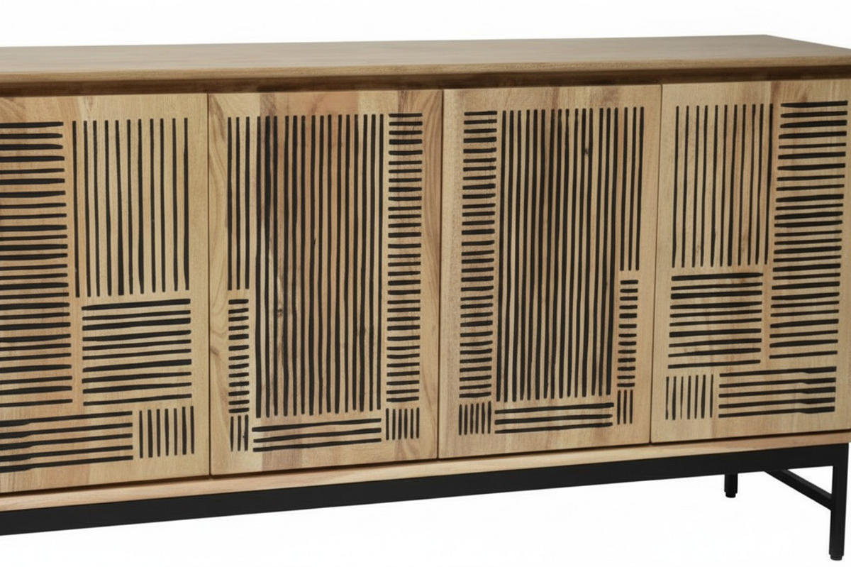 SIDEBOARD  160/85/40 cm  - Schwarz/Akaziefarben, KONVENTIONELL, Holz/Metall (160/85/40cm) - Livetastic