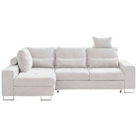 ECKSOFA Flachgewebe Creme  - Creme, Design, Textil/Metall (188/260cm) - Hom`in
