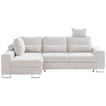 ECKSOFA  in Flachgewebe Creme  188/260 cm  - Creme, Design, Textil/Metall (188/260cm) - Hom`in