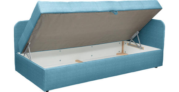 LIEGE  in Cord Blau  - Blau/Schwarz, Basics, Kunststoff/Textil (205/90/95cm) - Xora