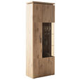 VITRINE  in Eichefarben  - Eichefarben/Anthrazit, KONVENTIONELL, Glas/Holzwerkstoff (75/208/38cm) - Cantus
