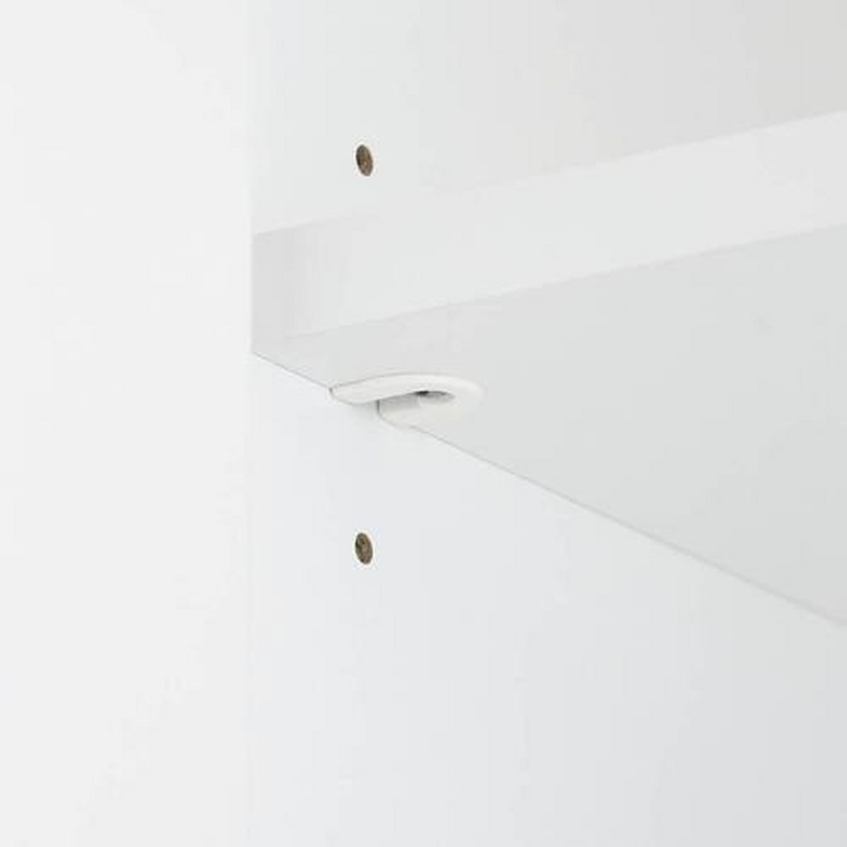 DREHTÜRENSCHRANK 250/221/60 cm 5-türig Weiß  - Silberfarben/Weiß, MODERN, Holzwerkstoff/Metall (250/221/60cm) - MID.YOU