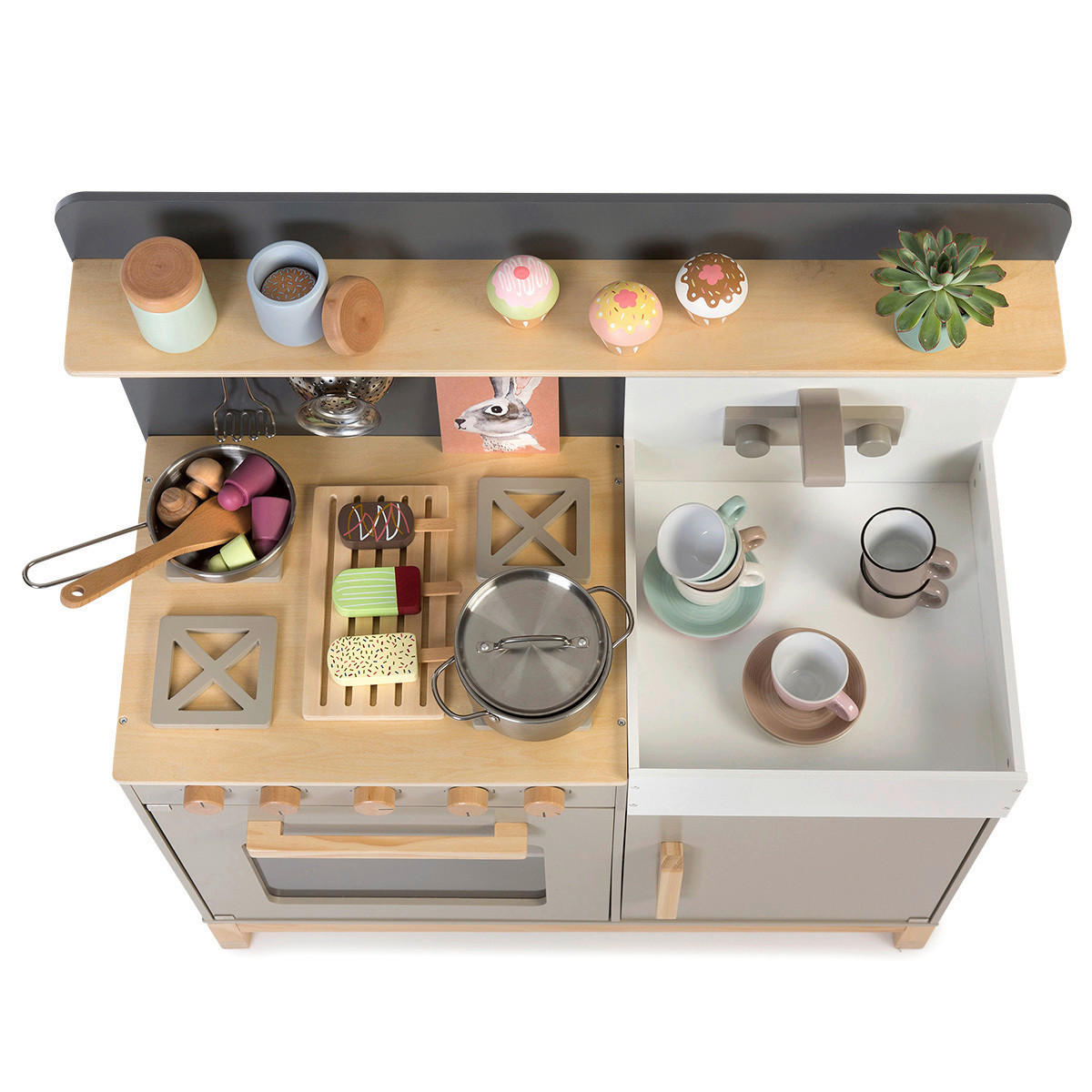 KINDERKÜCHE LINUM  - Naturfarben/Grau, Basics, Holz/Holzwerkstoff (76/36/90cm) - MUSTERKIND