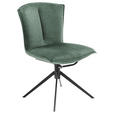 STUHL  , Wippfunktion, Sitzfläche 360° drehbar  , Velours  ,  - Pastellgrün/Schwarz, Design, Textil/Metall (53/88/62cm) - Novel