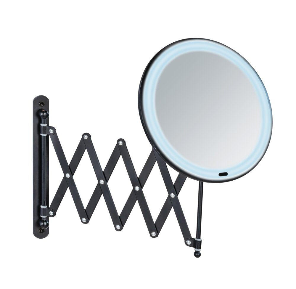 SCHMINKSPIEGEL 20/34/55 cm  - Schwarz, Basics, Kunststoff/Metall (20/34/55cm) - Wenko