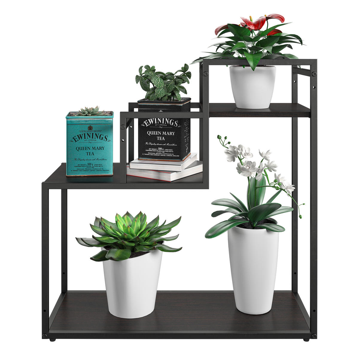 BLUMENSTÄNDER in Metall  - Dunkelbraun, Design, Metall (58/58/23cm) - MID.YOU