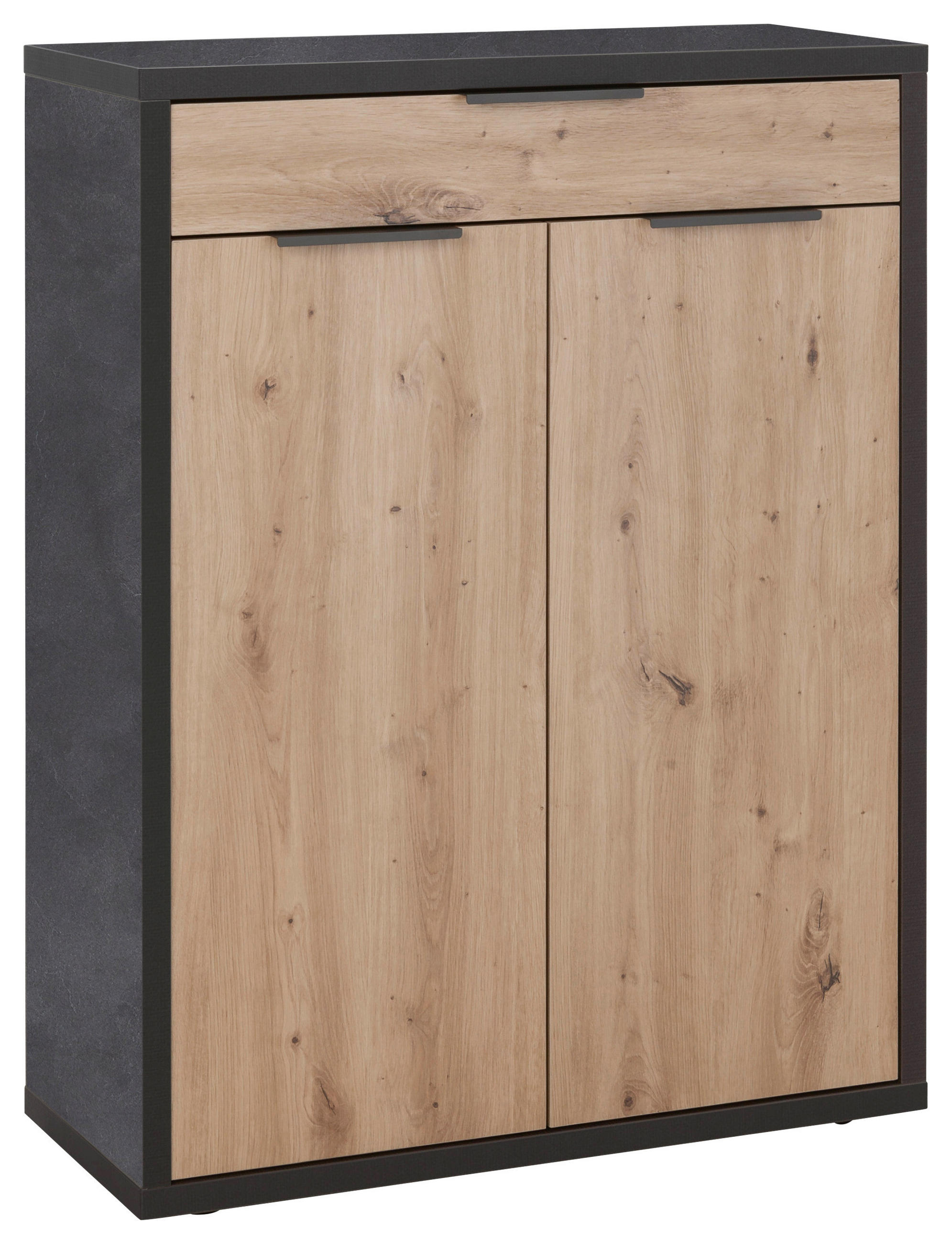 SCHUHSCHRANK Schieferfarben, Eiche Artisan  - Schieferfarben/Anthrazit, Design, Holzwerkstoff/Kunststoff (85,1/110,2/35,3cm) - Carryhome