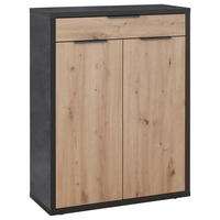 SCHUHSCHRANK Schieferfarben, Eiche Artisan  - Schieferfarben/Anthrazit, Design, Holzwerkstoff/Kunststoff (85,1/110,2/35,3cm) - Carryhome