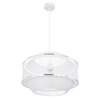 HÄNGELEUCHTE 45/150/28 cm  - Chromfarben/Weiß, Trend, Metall (45/150/28cm) - Globo