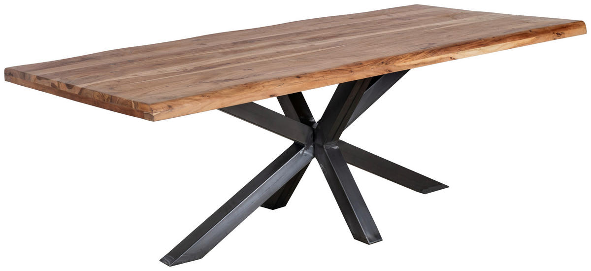 JEDÁLENSKÝ STÔL, 220/76/100 cm - prírodná farba, Modern, kov/drevo (220/76/100cm) - MID.YOU