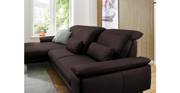 ECKSOFA in Echtleder Braun  - Schwarz/Braun, Design, Leder/Metall (193/332cm) - Dieter Knoll