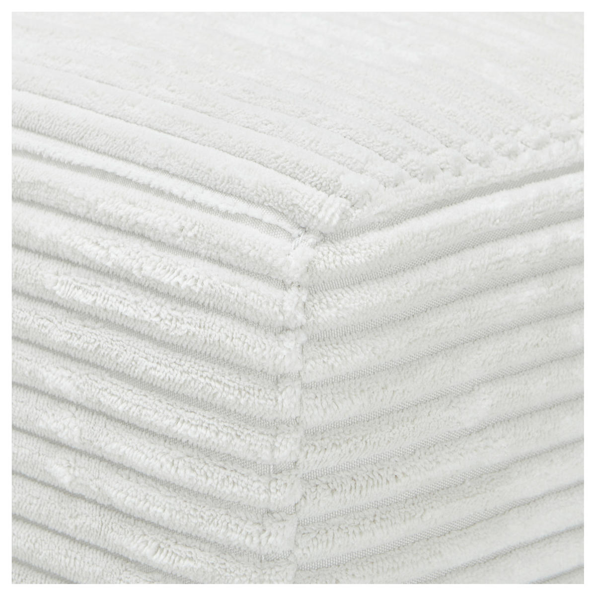 ECKSOFA in Cord Weiss  - Weiss/Schwarz, Design, Kunststoff/Textil (224/265cm) - Hom`in