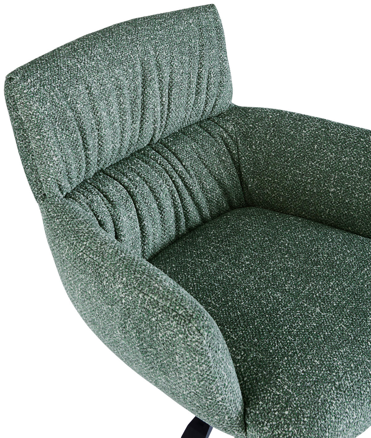 BARHOCKER Leinenoptik Olivgrün Eisen Sitzfläche 360° drehbar, automatische Rückholfunktion  - Schwarz/Olivgrün, Design, Textil/Metall (58/88-112/58cm) - Dieter Knoll
