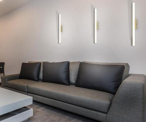 LED-WANDLEUCHTE 45/7/5 cm   - Chromfarben/Alufarben, Design, Kunststoff/Metall (45/7/5cm) - Näve