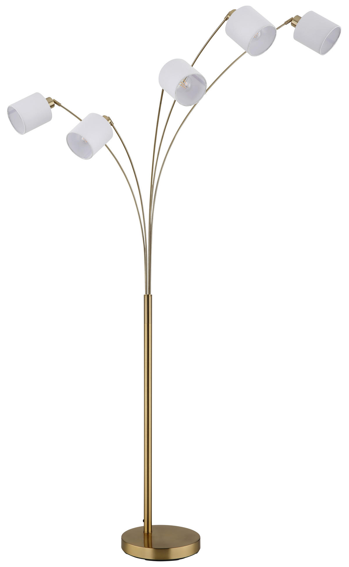 STEHLEUCHTE Truett 90/90/180 cm  - Messingfarben/Schwarz, Design, Kunststoff/Textil (90/90/180cm) - Globo