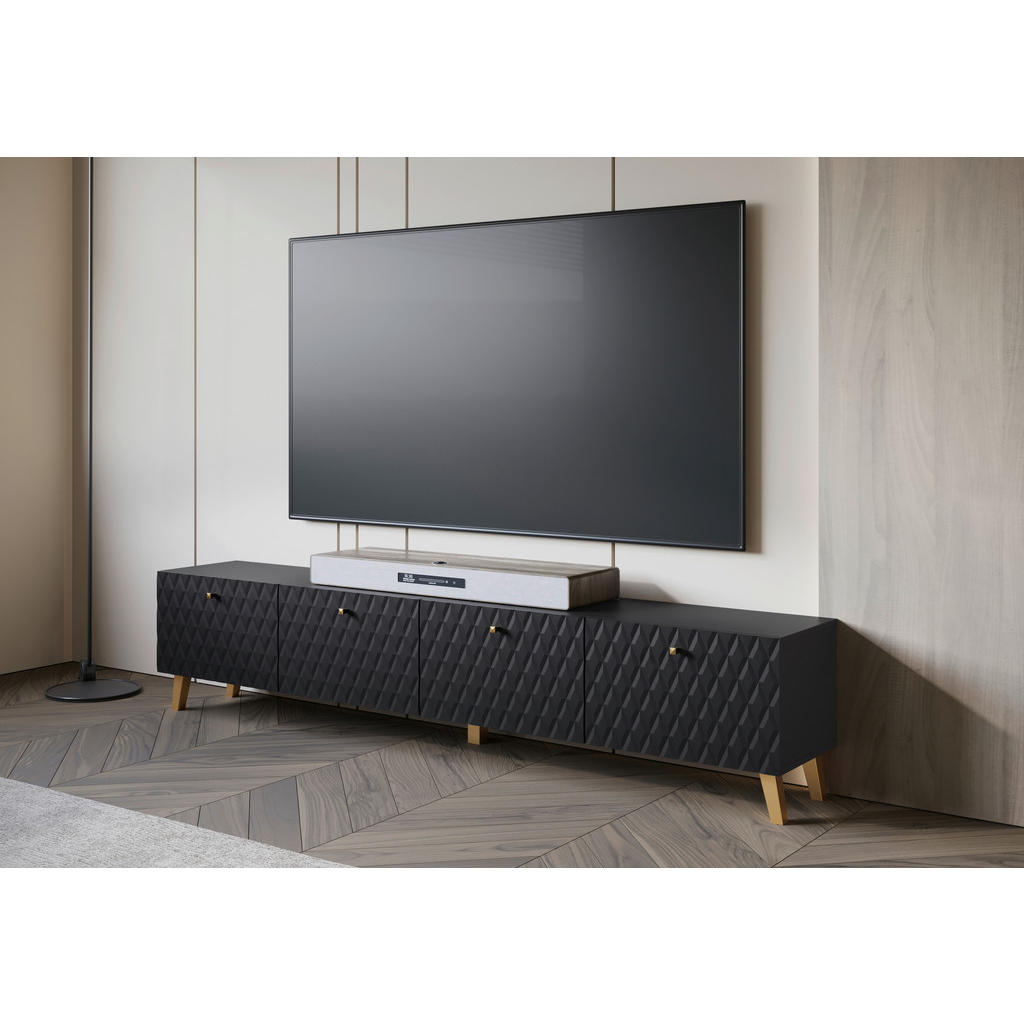 Lowboard Phuket Schwarz B: 190 cm