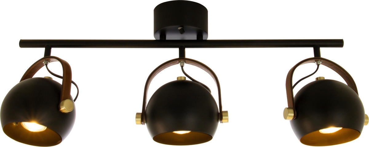 TAKLAMPA  - brun/mässingsfärgad, Design, metall/textil (76/32/15cm) - Best Price