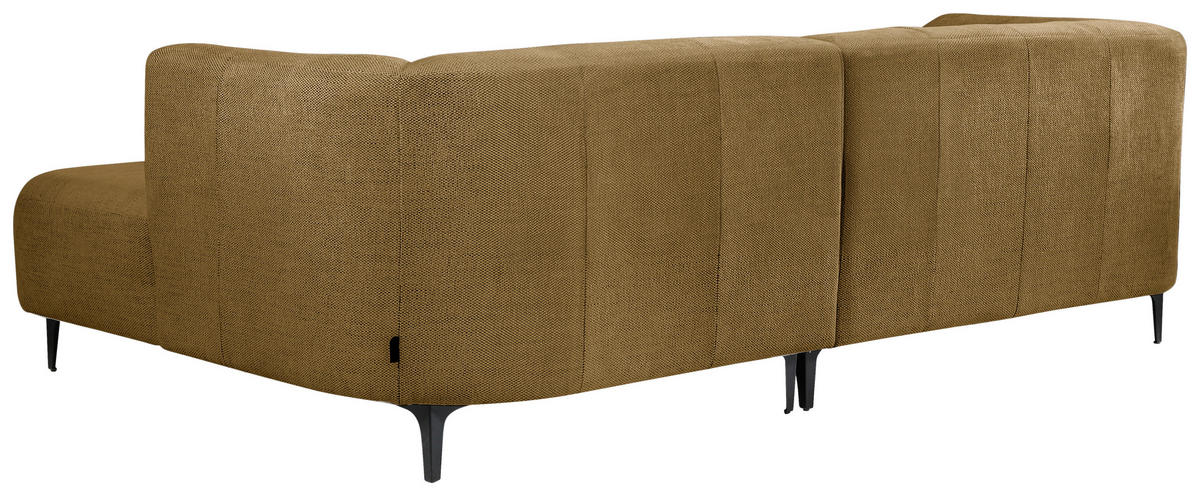 ECKSOFA in Struktur Goldfarben  247/158 cm  - Goldfarben/Schwarz, Design, Textil/Metall (247/158cm) - MID.YOU