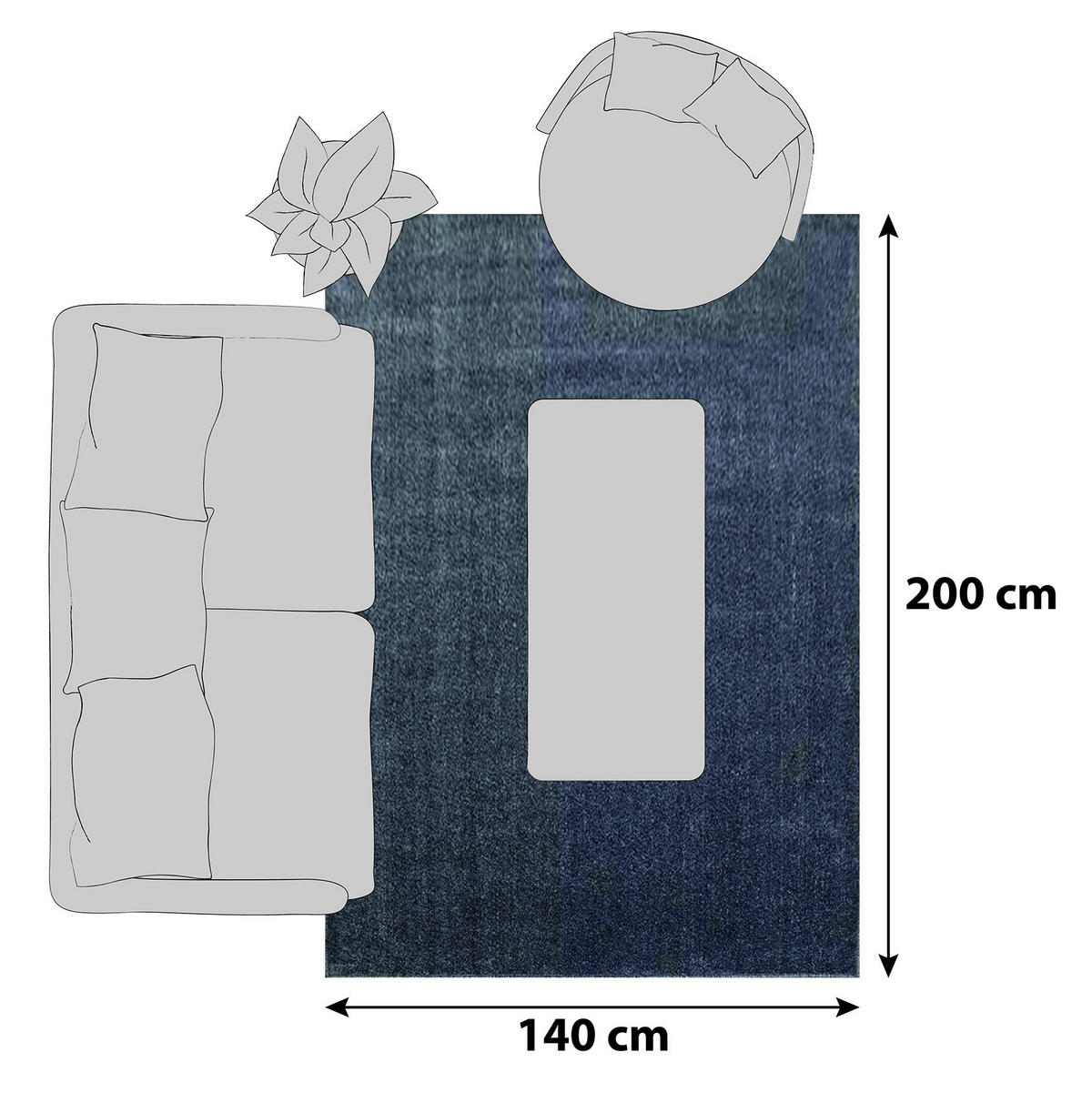 HOCHFLORTEPPICH 140/200 cm Ata grau Grau  - Grau, KONVENTIONELL, Textil (140/200cm) - Novel