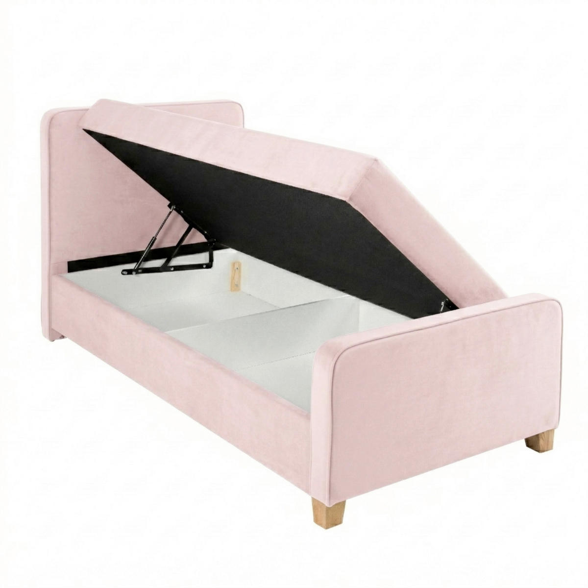 BOXBETT 140/200 cm  in Rosa  - Kernbuche/Rosa, MODERN, Holz/Textil (140/200cm) - MID.YOU