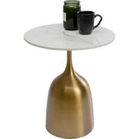 BEISTELLTISCH in Metall, Keramik 45/45/53 cm  - Goldfarben/Weiß, Design, Keramik/Metall (45/45/53cm) - Kare-Design