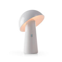 AKKU-TISCHLEUCHTE Shitake 16,5/25,5/16,5 cm   - Weiß, Design, Kunststoff (16,5/25,5/16,5cm) - New Garden
