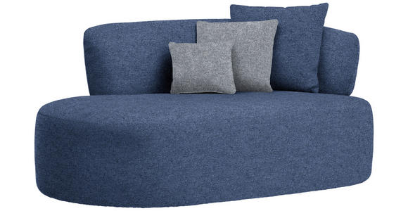 RÉCAMIERE in Flachgewebe Dunkelblau, Dunkelgrau - Dunkelgrau/Schwarz, MODERN, Kunststoff/Textil (166/86/105cm) - Hom`in