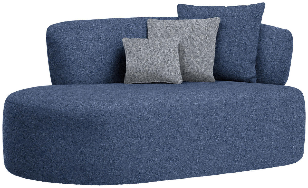 RÉCAMIERE in Flachgewebe Dunkelblau, Dunkelgrau  - Dunkelgrau/Schwarz, MODERN, Kunststoff/Textil (166/86/105cm) - Hom`in