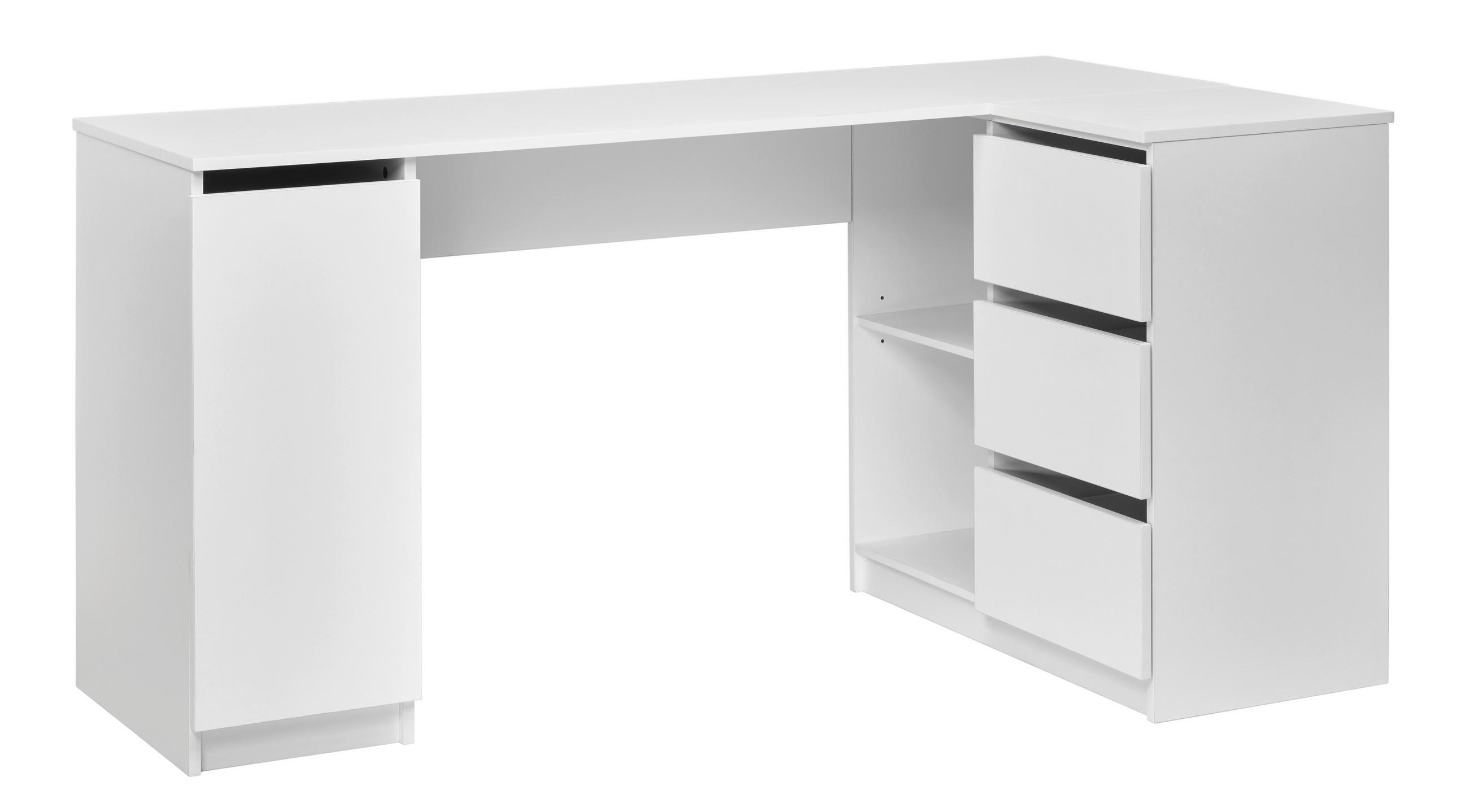 ECKSCHREIBTISCH  in Weiß  - Weiß, MODERN, Holzwerkstoff (154/77/84.5cm) - MID.YOU