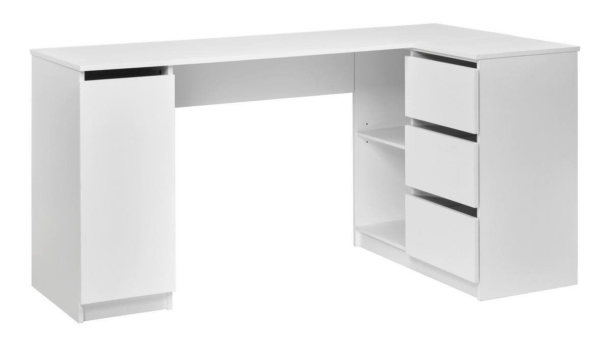 ECKSCHREIBTISCH  in Weiß  - Weiß, MODERN, Holzwerkstoff (154/77/84.5cm) - MID.YOU