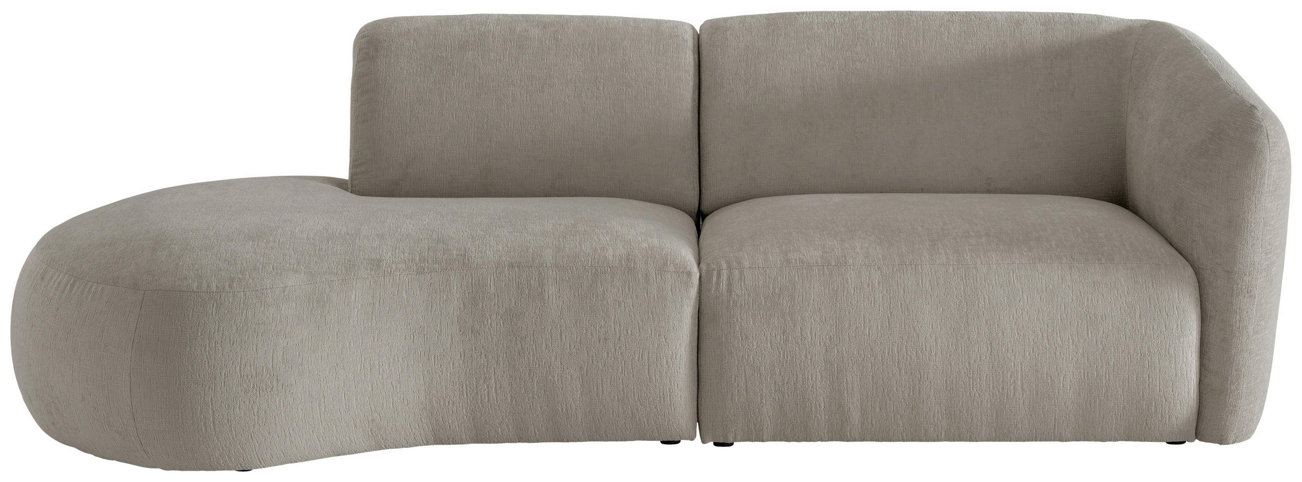ECKSOFA in Mikrofaser Taupe - Taupe/Schwarz, Modern, Kunststoff/Textil (107/238cm) - Livetastic