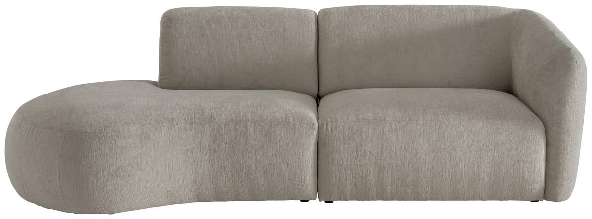 ECKSOFA Jesi Taupe Mikrofaser  - Taupe/Schwarz, MODERN, Kunststoff/Textil (107/238cm) - Livetastic