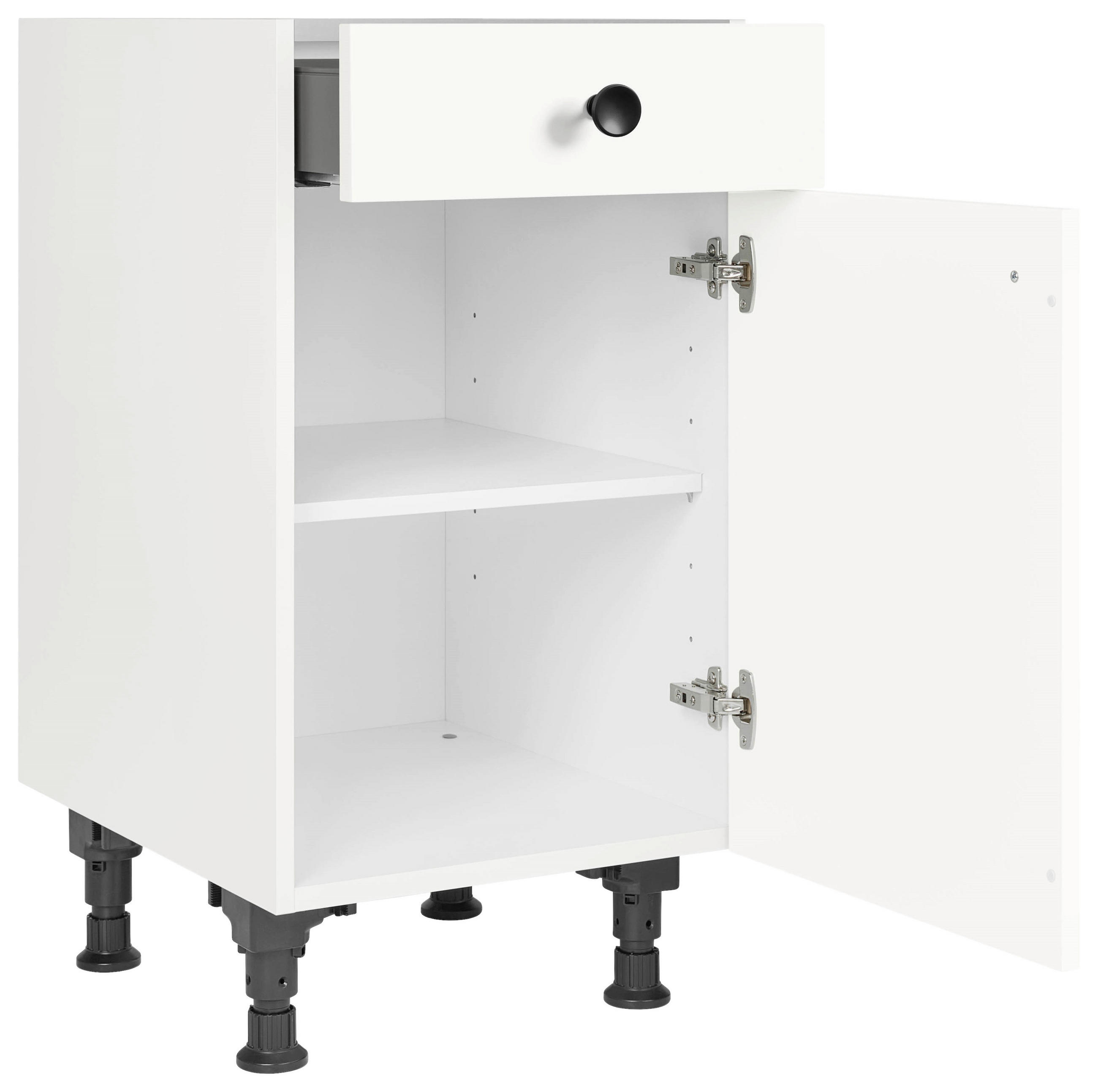 SCHUBKASTENUNTERSCHRANK 45/87/56 cm in Weiß - Schwarz/Weiß, MODERN, Holzwerkstoff/Metall (45/87/56cm) - Nobilia