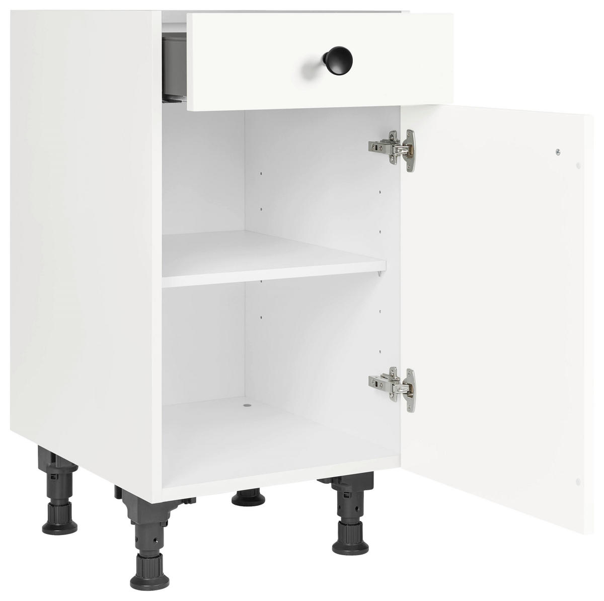 SCHUBKASTENUNTERSCHRANK 45/87/56 cm  in Weiß  - Schwarz/Weiß, MODERN, Holzwerkstoff/Metall (45/87/56cm) - Nobilia