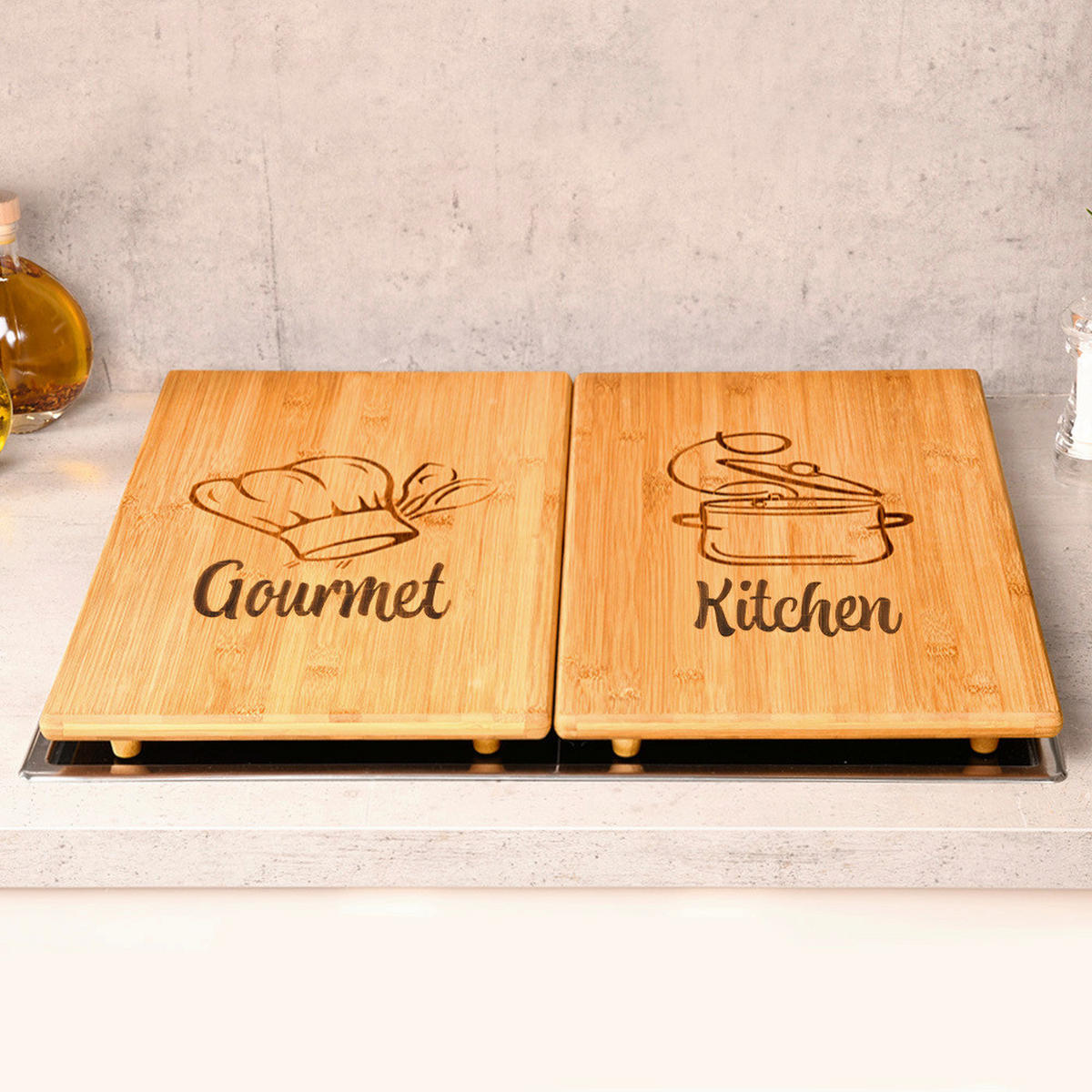 HERDABDECKPLATTE 9304613  - Hellbraun, Basics, Naturmaterialien (57.5/32.5/4cm) - Kesper