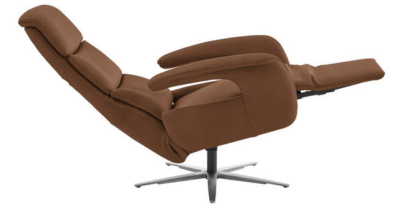 RELAXSESSEL in Leder Cognac  - Edelstahlfarben/Cognac, Design, Leder/Metall (76/119/86cm) - Dieter Knoll