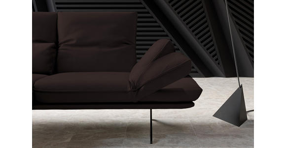 ECKSOFA in Echtleder Dunkelbraun  - Gelb/Dunkelbraun, Design, Leder/Metall (130/210cm) - Dieter Knoll